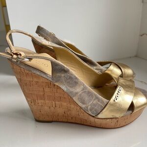 Coach Jessy platform wedge sandals size 9.5